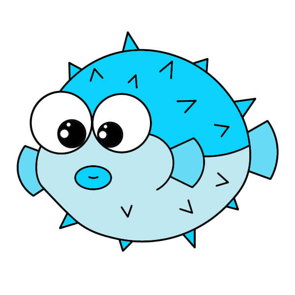 dibujos de Pez globo 4-9