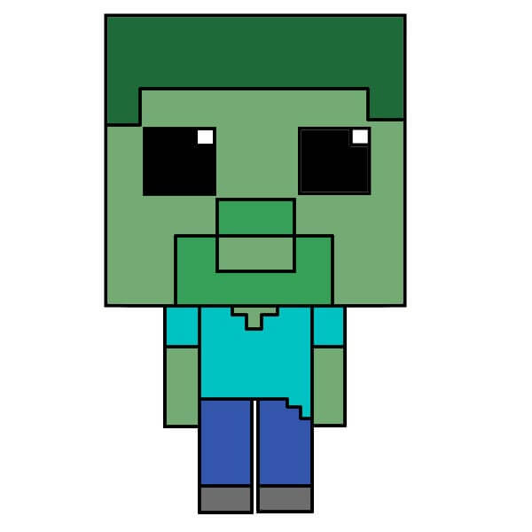 dibujos de Minecraft Baby Zombie 10