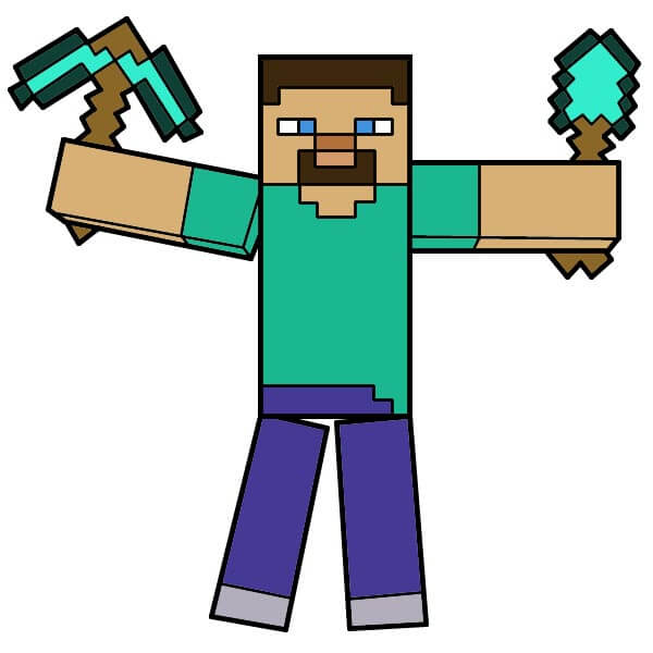 dibujos de Minecraft Steve 2-12